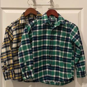 2 Lands’End button down flannel shirts